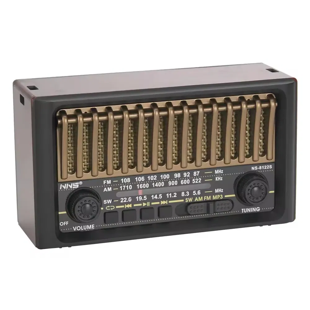 Ретро радио NS-8122S деревянное, FM/SW, Bluetooth
