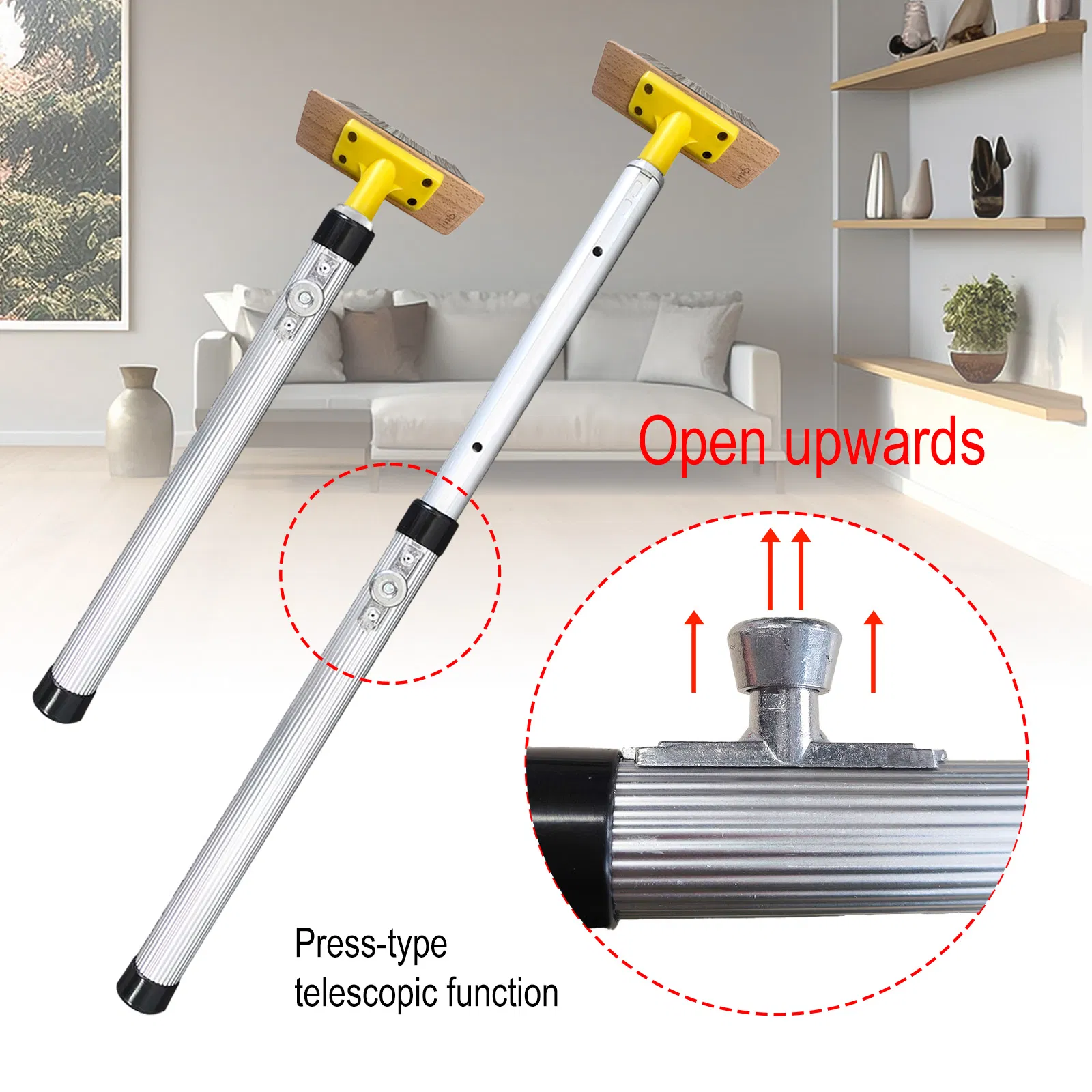 Professional 3-Section Press-Lock Aluminum Telescopic Pole for Painting & Decorating