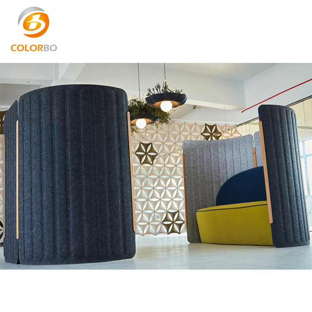 Half-Circle Colorful Surface Fireproof and Soundproof Polyester Fiber Partition Screen
