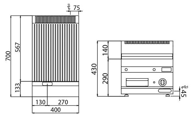 Commercial Catering Stainless Steel Counter Top Charbroiler