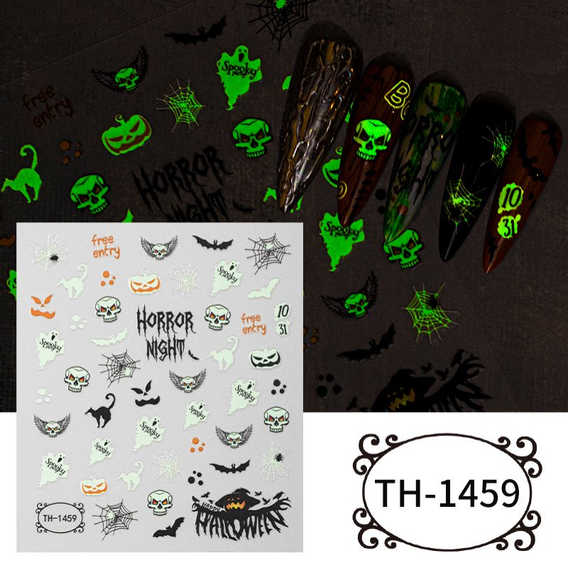 Halloween Glow Nail Sticker DIY Art Set