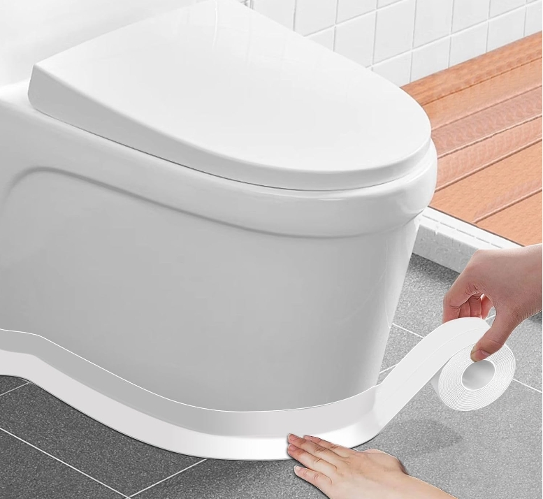 Waterproof PVC Caulk Strip, Mold-Resistant Self-Adhesive Sealing Tape, White, for Bathtub, Kitchen