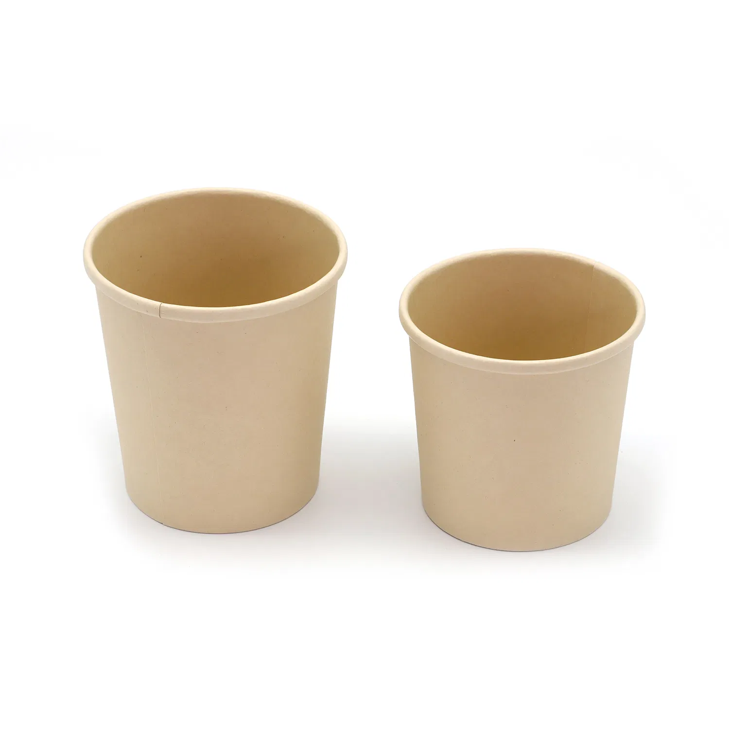 Disposable Brown Kraft or Light Brown Bamboo Pulp Paper Cups for Drinking or Dessert Like Ice Cream