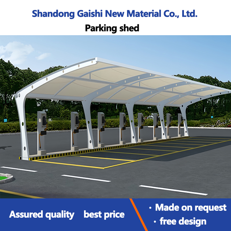 High Quality PVDF Parking Lot Cantilever Sunshade Membrane Structure for Vehicle Parking Shelter