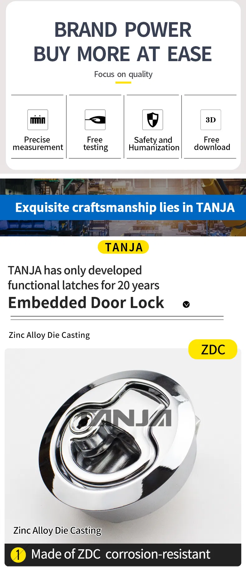 Embedded Door Lock Zinc Alloy Lock for Highspeed Rail Box