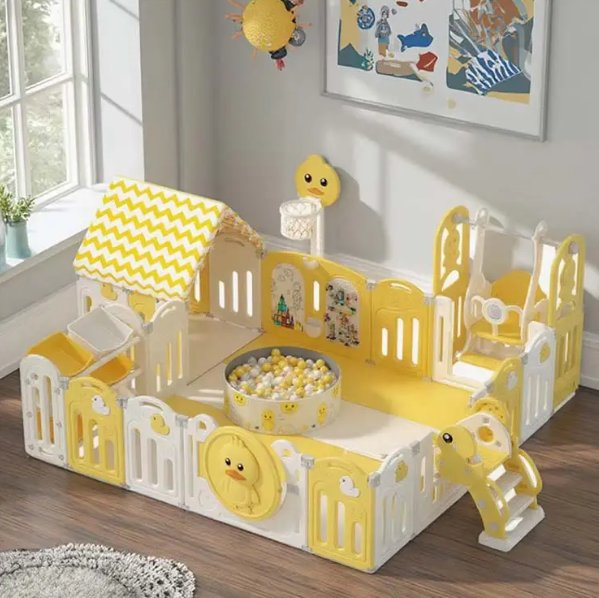 Safe Indoor Home Playpen for Babies Baby-Safe Plastic Fence Guard for Living Room Crawling Mat Indoor Play Space