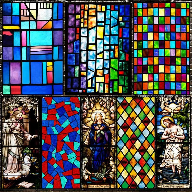 Texture /Stained Glass for Doors/Windows/ Wall Decorations/ DIY Mosaic Tiles Decoration