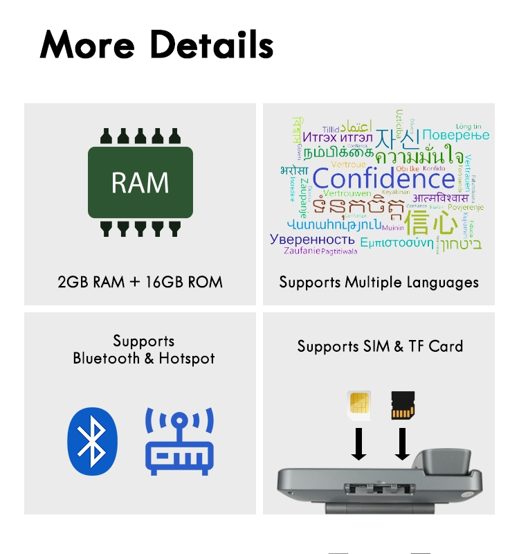 4G Video Business Phone with Android Handset for Wireless Communication