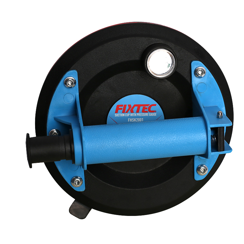Fixtec 200mm Heavy Duty Suction Cup with Pressure Gauge 150kg Lifting Capacity for Glass/Stone/Metal