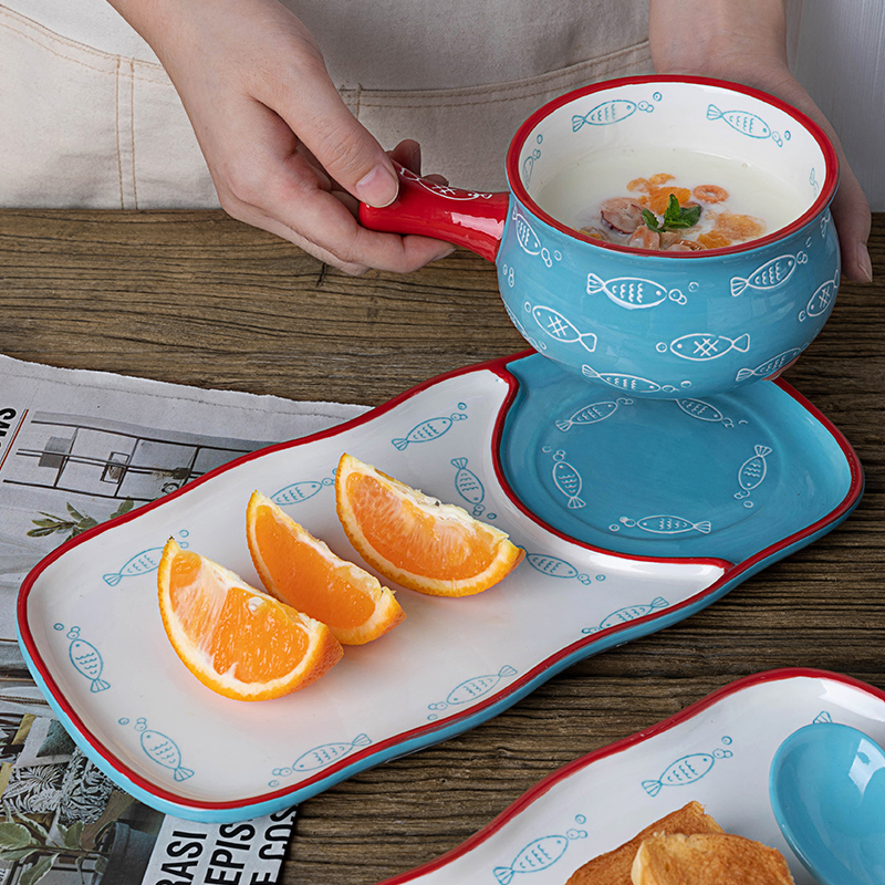 Ceramic Cereal Breakfast Dessert Bowl Onion Soup Bowls with Handles