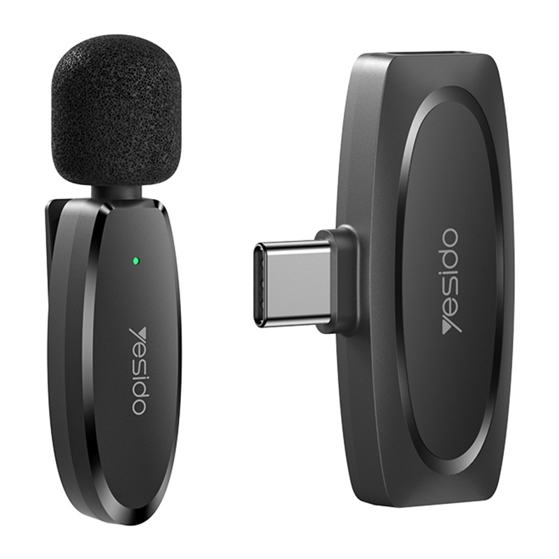 Yesido Kr11 Type-C Wireless Microphone - Clip Design, Low-Delay Video Recording Mic (1 Transmitter + 1 Receiver)