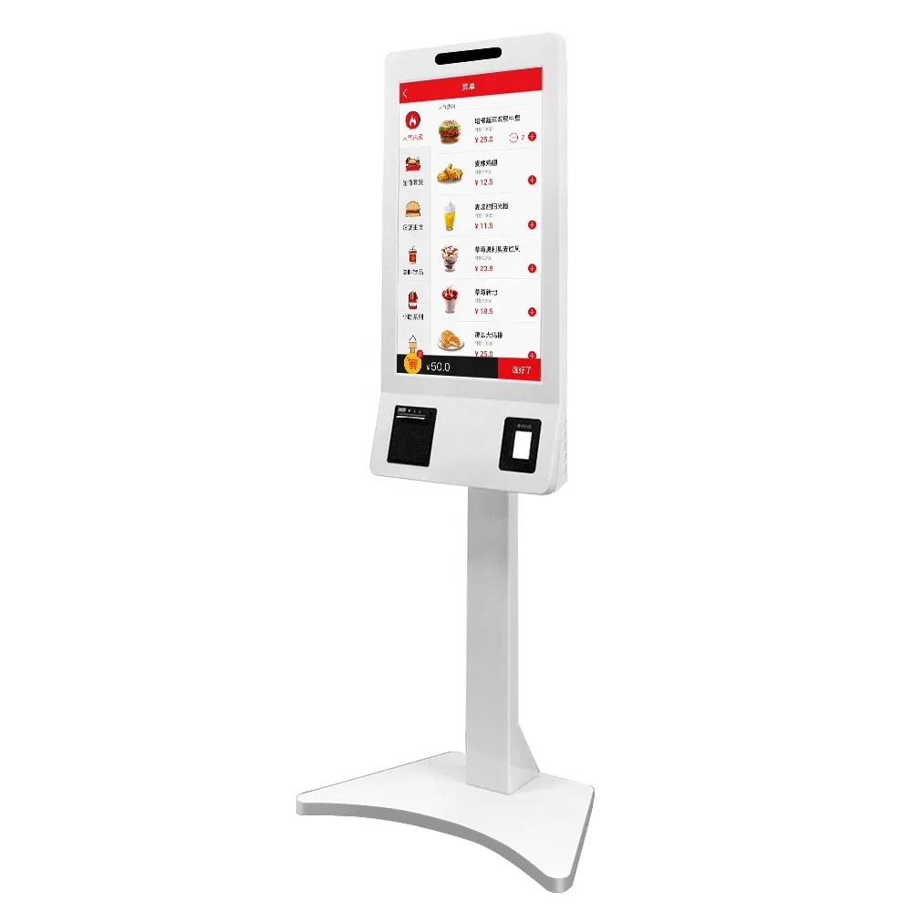Kfc Restaurant 21 24 32 43inch Touch Screen Cashless POS Fast Food Self Service Order Payment Terminal Kiosk Floor Stand Machine
