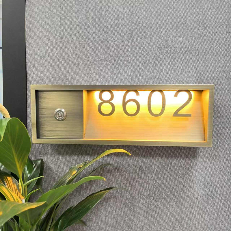 OEM ODM Modern Hotel Doorbell LED Doorplate with Dnd Mur Logo
