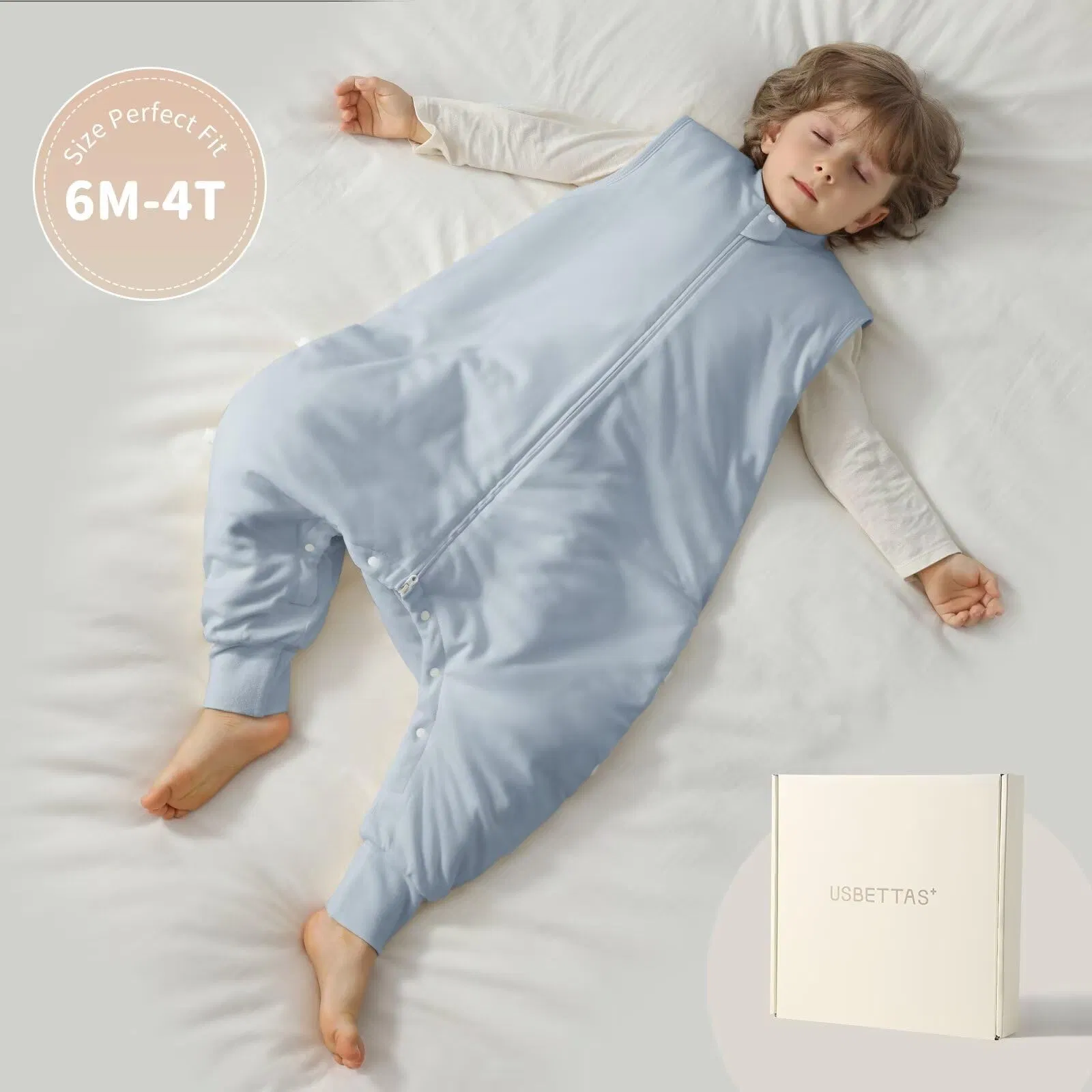 Manufacturer Customized Cotton Baby Sleeping Bag with Legs Sleeveless Comfortable Sleep Sack for Newborn Pure Color