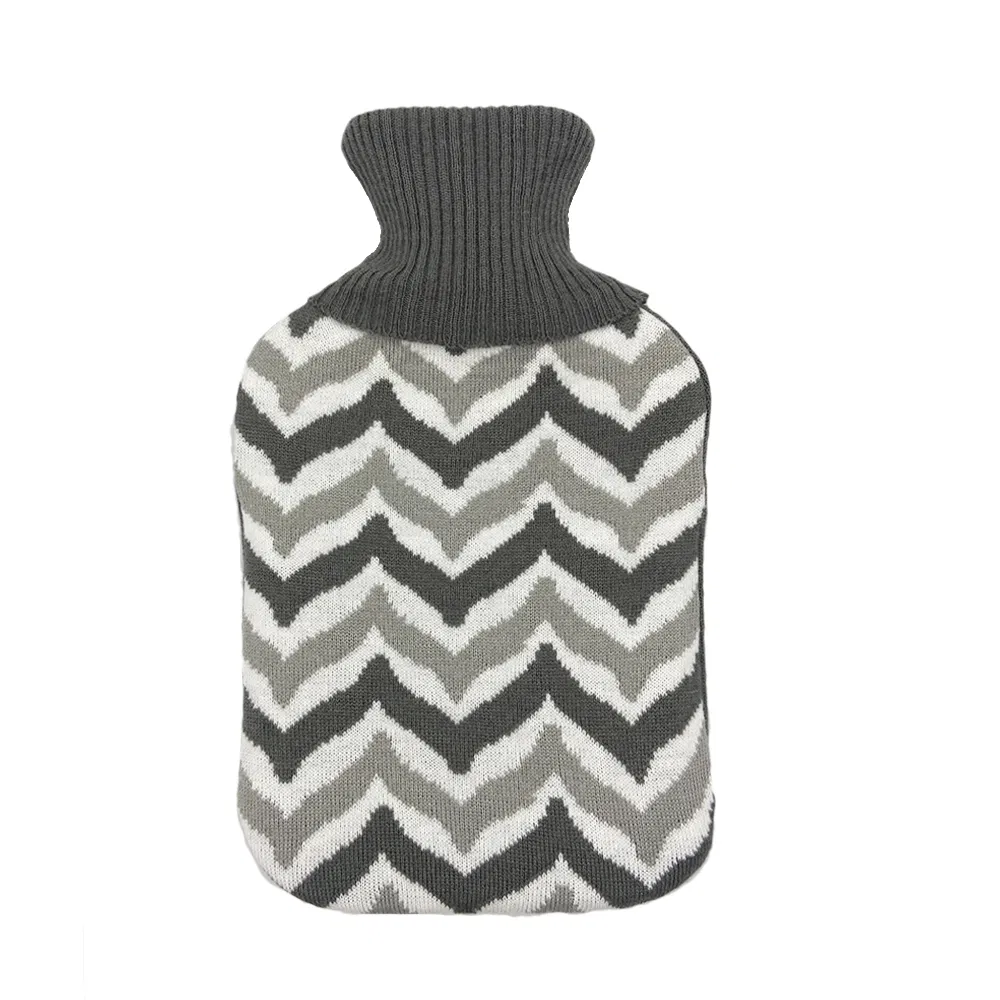 High Quality Classical Colorful 100% Acrylic Knitting Stripe Design Hot Water Bottle Cover