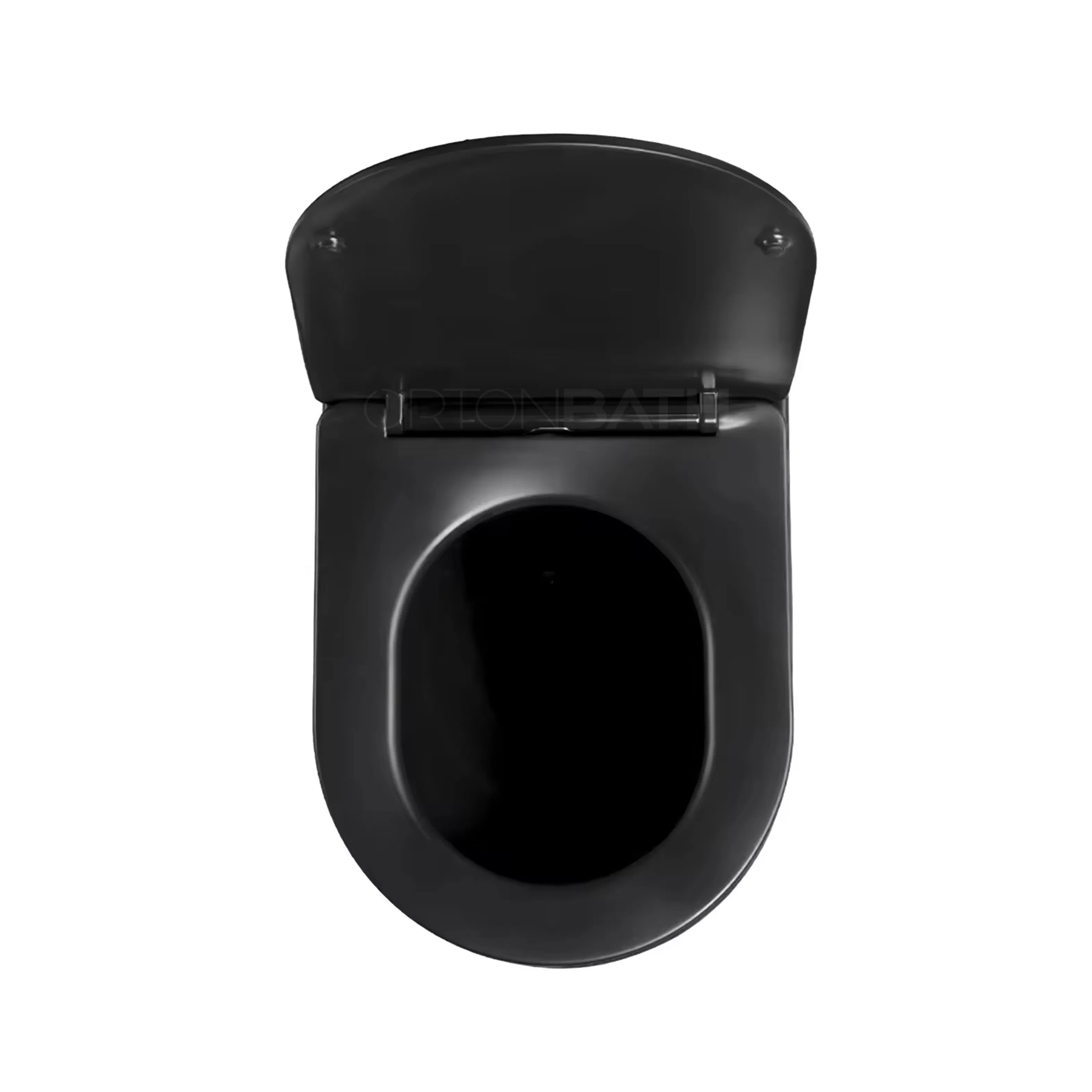 Ortonbath Modern Rimless Wall Hung Wc Matt Black Ceramic Toilet with UF Slim Soft Close Seat Ceramica Inodoro Sanitary Ware Wc Wall Mounted Toilet