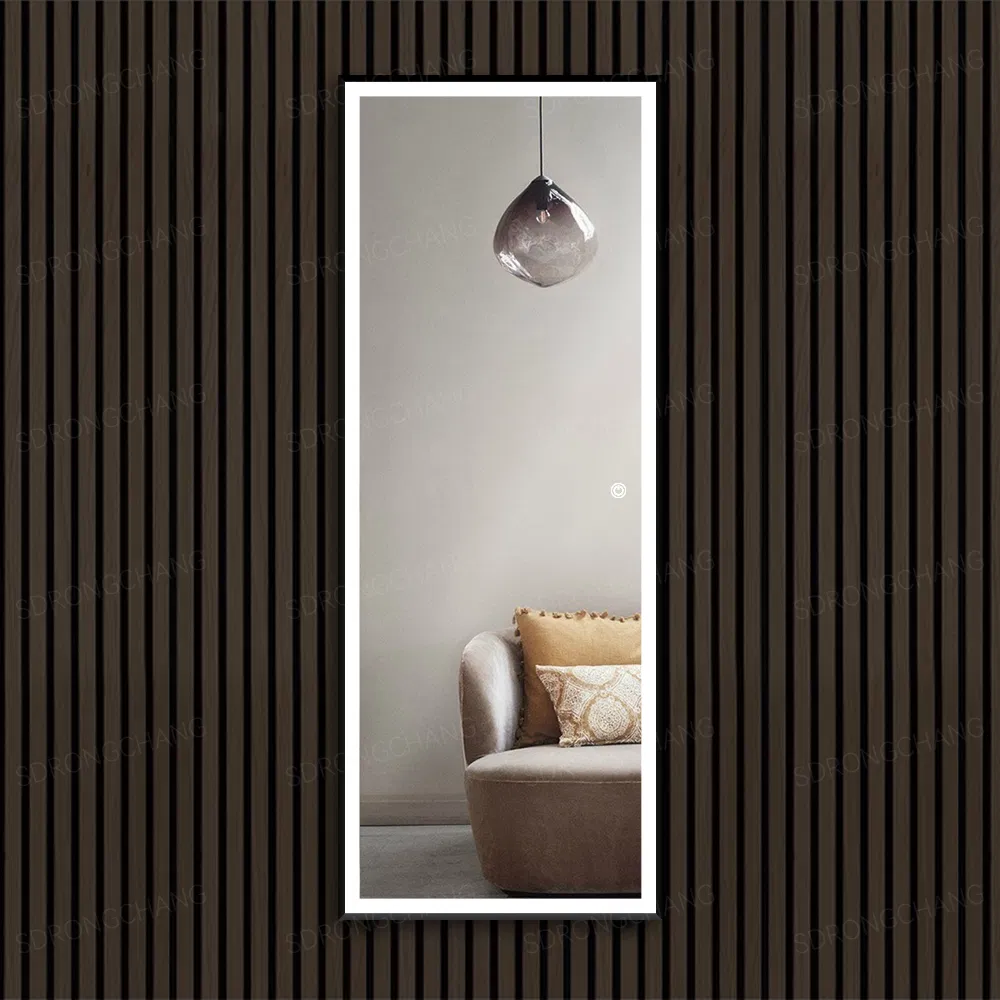 Home Decoration Bathroom Rectangle Bluetooth Mirror with Speaker Blue Bluetooth Dressing