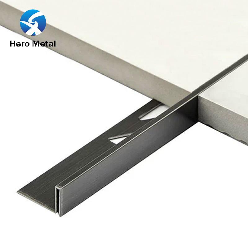 Hero Metal Light 304 Profiles for Door Windows and Shower Room Large Corner Straight Edge White Gold Stainless Steel Tiles Trim