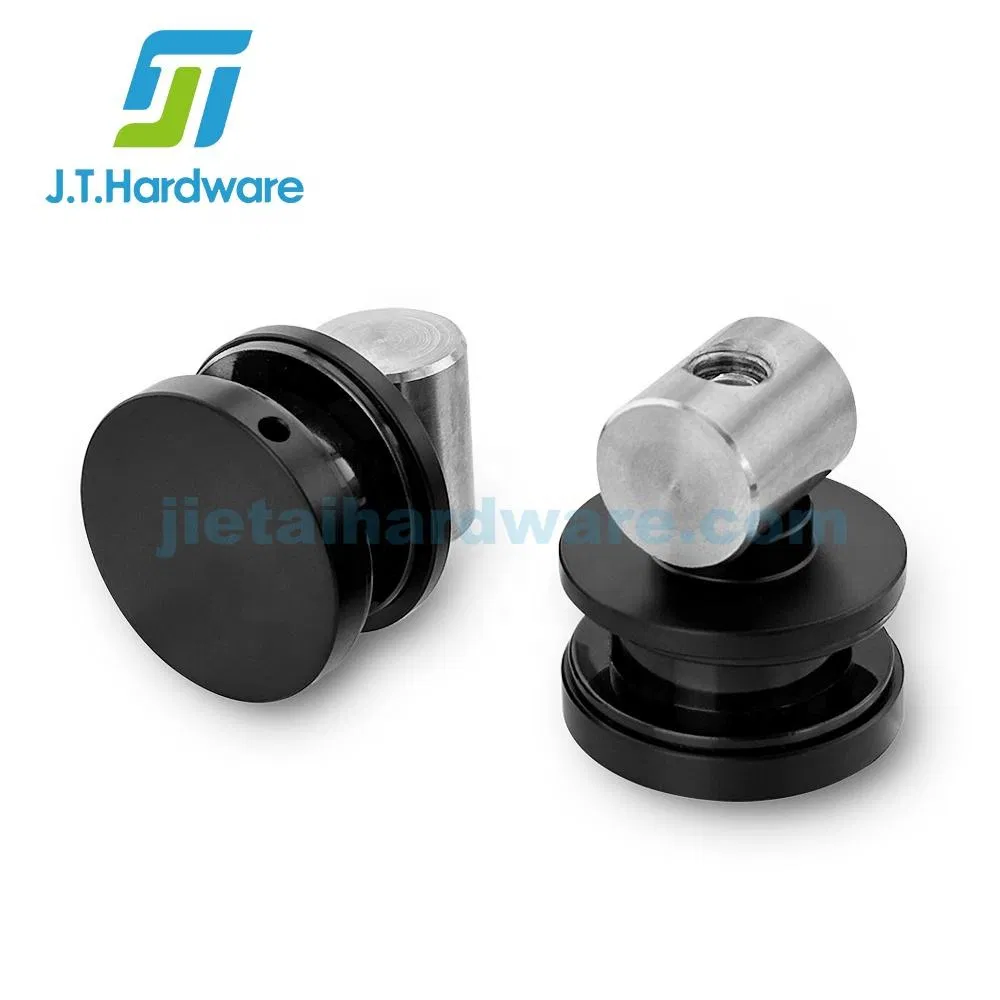 304 316 Stainless Steel Door Hardware Matte Black 180 Degree Frameless Sliding Shower Door System