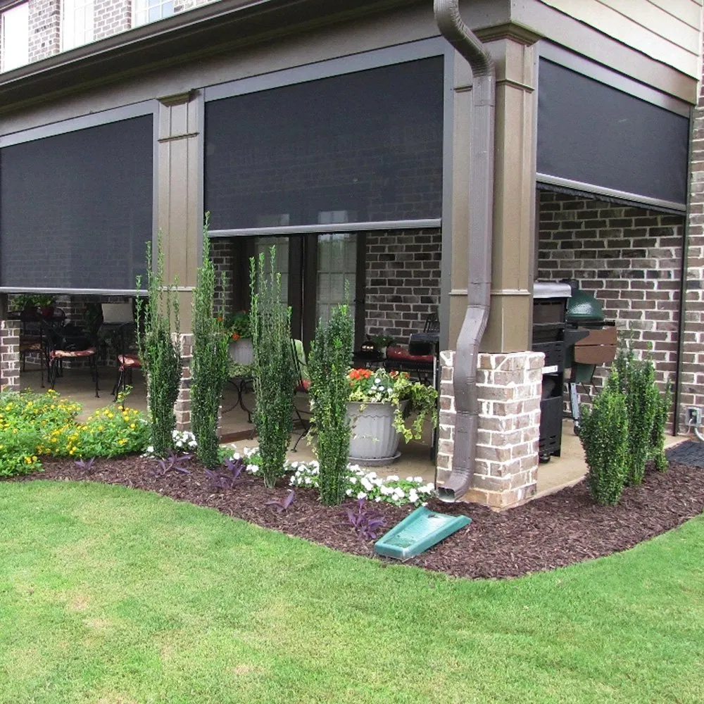 Motorized Zipper Track Outdoor Screen Roller Blinds