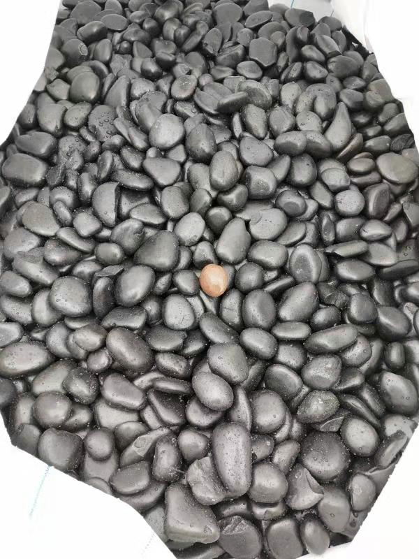 Natural High Glossy/Polished Pure Black River Pebble Stone for Garden Landscaping Decoration