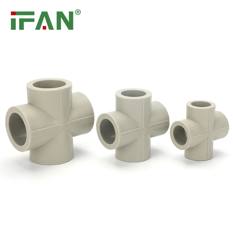 IFAN ASTM F2389 20-63mm PPR Fittings Grey PN25 Cross PPR Pipe Fittings