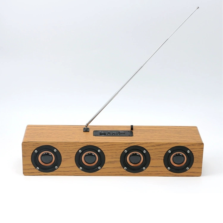 Wooden Bluetooth Speaker with Heavy Bass, FM Radio, TF Card Support, Wireless Soundbar, Home Audio Loudspeaker