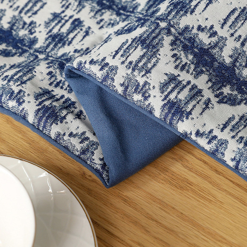 Modern Stylish Tie Dye Printed Non-Slip Table Runner for Dining Party