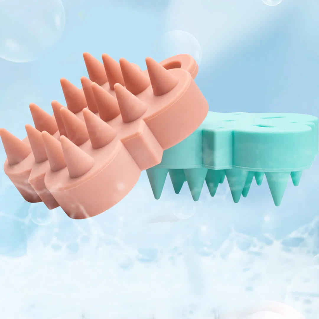 Manual Massage Shampoo Brush with Soft Silicone Head Scalp Massager Brush Silicone Hair Scalp