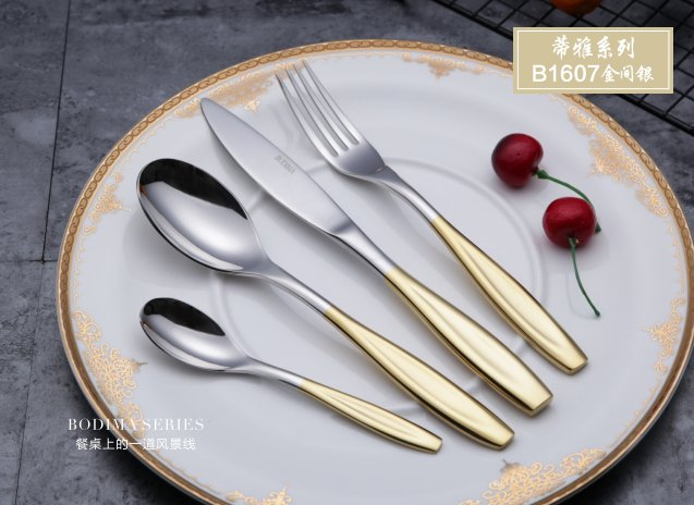 Stainless Steel Cutlery Set with Metal Spoon and Fork