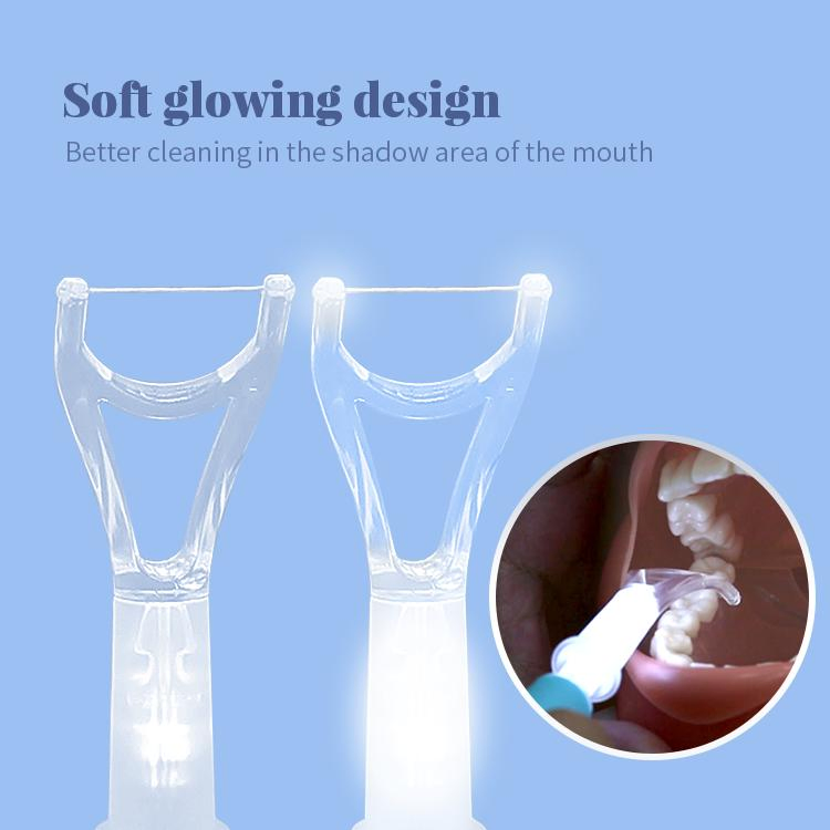 Isee Food Grade Handle Safe Cold Light Glowing Teeth Floss