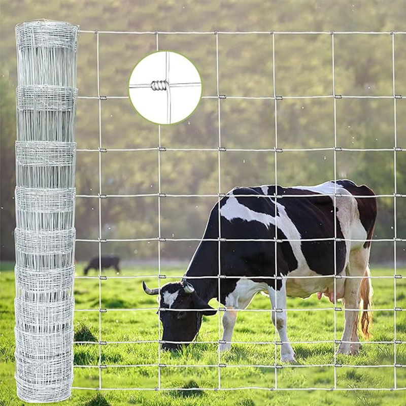 Customized 1.8m 2m High Galvanized Steel Wire Mesh Plain Weave for Cattle Farm Deer Fencing Woven Technique Cutting Included