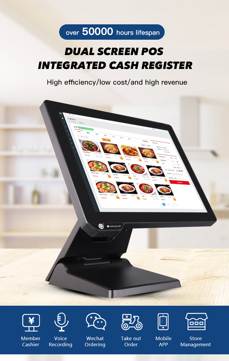 OEM ODM 15.6 Inch Touch Screen POS Android /Windows System 4+128GB POS All in One POS Cash Register System for Shopping Mall