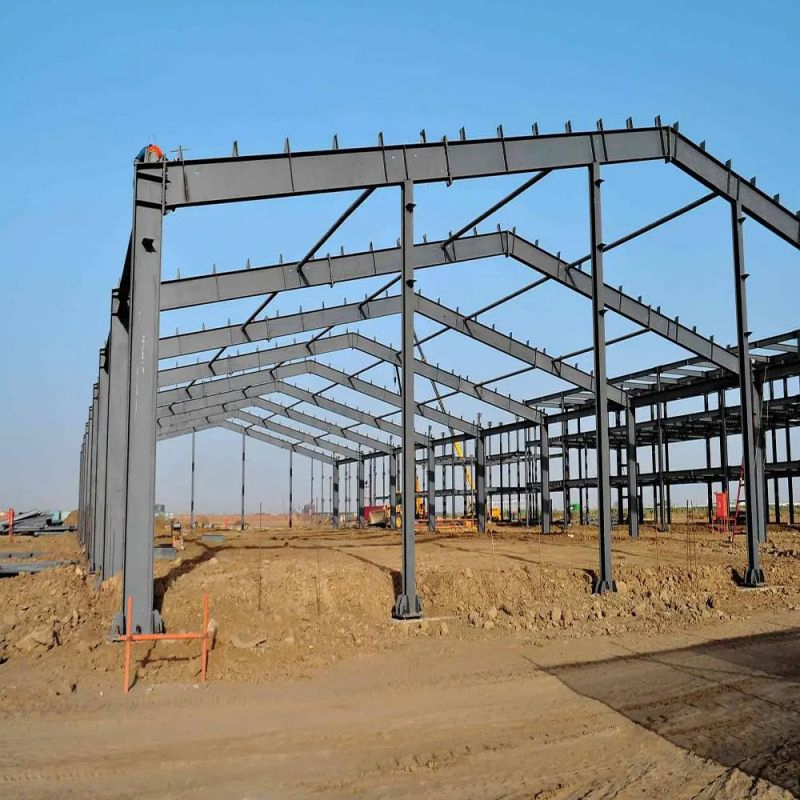 H Section Column Lightweight Steel Structure Clean Span Portal Frame Workshop