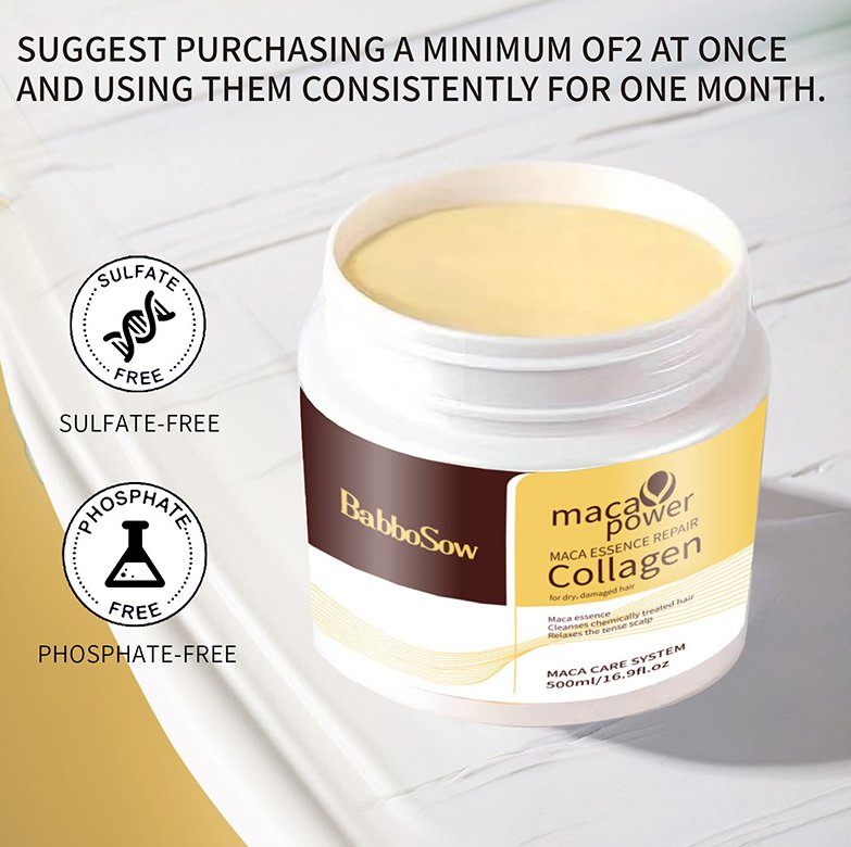 Online Wholesale and Retail Cross Border Collagen Hair Mask Pour Moroccan Nut Oil Maca Essence Repairing Hair Deep Hydrating Hair Masque Conditioner Hair Mask