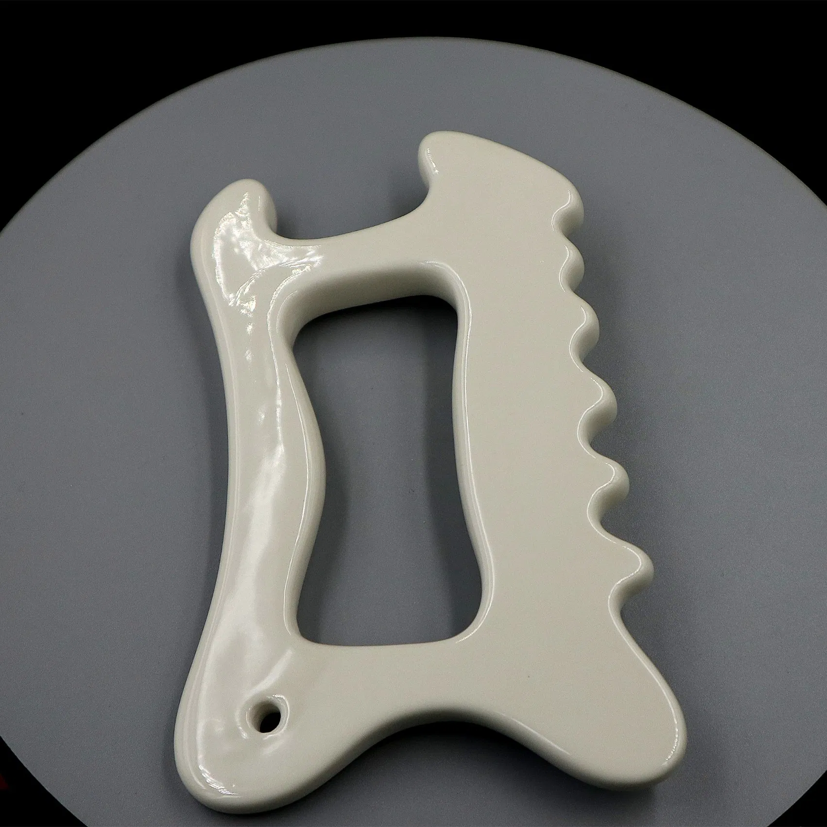 Guasha Board for Body Skin SPA Marbling Horn Shape Ceramic Guasha Massage Tool Guasha Therapy Tool Ceramic Gua Sha Scraping Tool