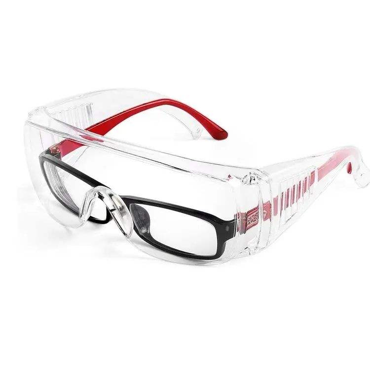 Customize Sports Eyewear Transparent Clear Plastic Windproof PC Frame Safety Glasses