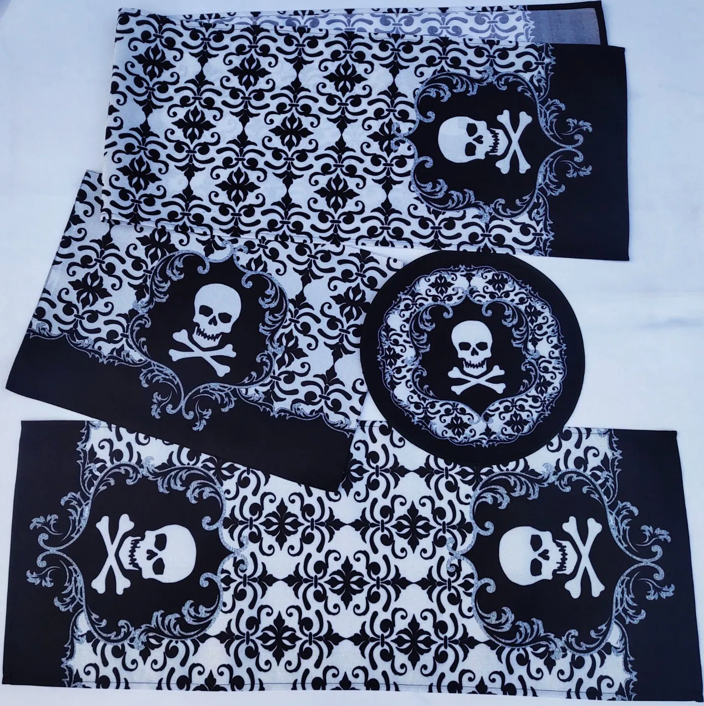 Pumpkin Ghost Black Cat Halloween Printed Placemat Decoration Small Table Runner Flag