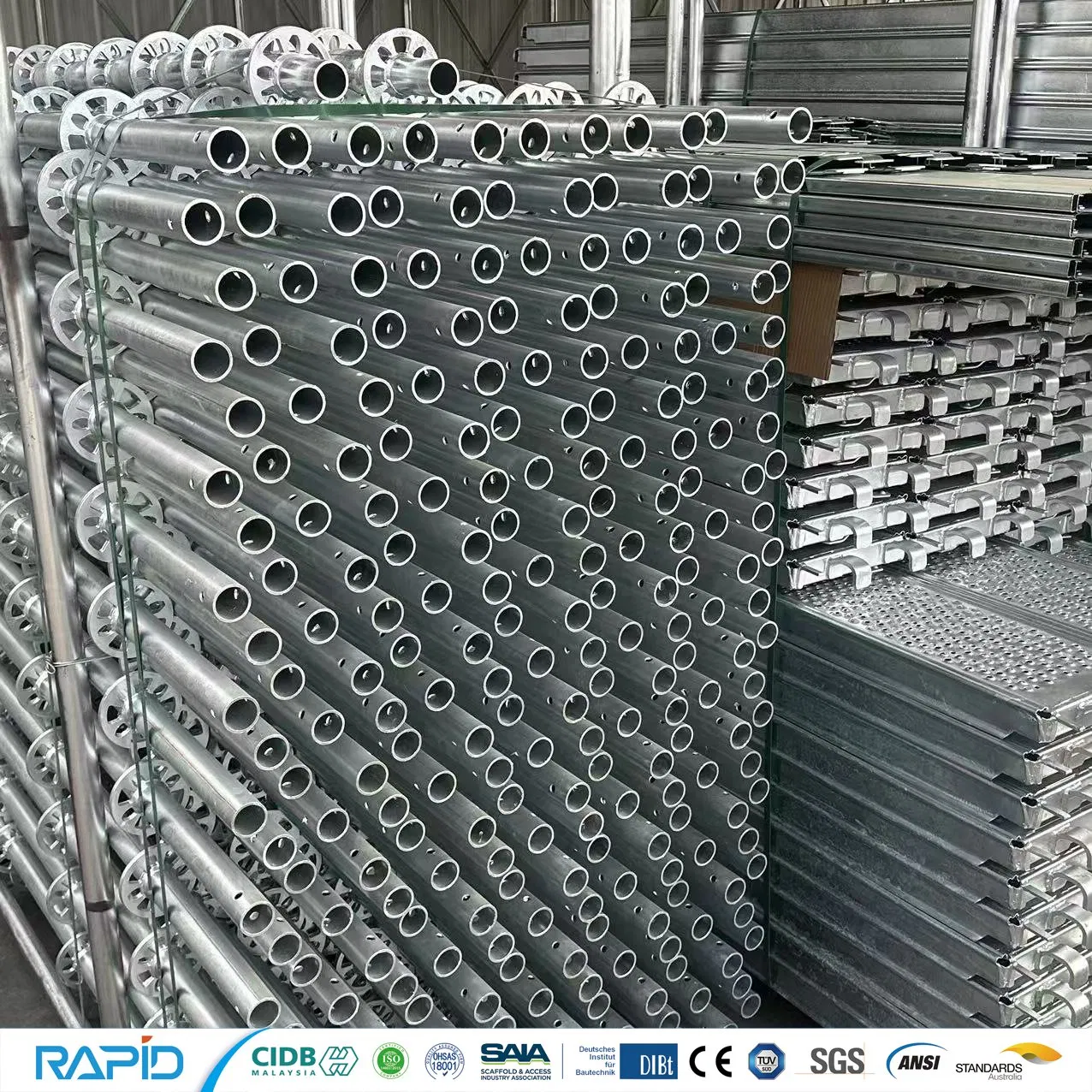 High Quality Steel Pipe Diameter 48mm Ringlock System Construction Steel Base Jack Building Allround Galvanized Scaffolding