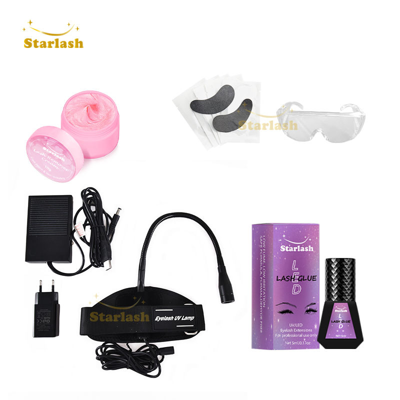 Foot Pedal UV Lamp Glue Remover Lash Extension Set