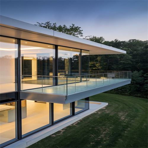 Modern Premium Aluminum U Channel Clamp Glass Balustrade Railing Design