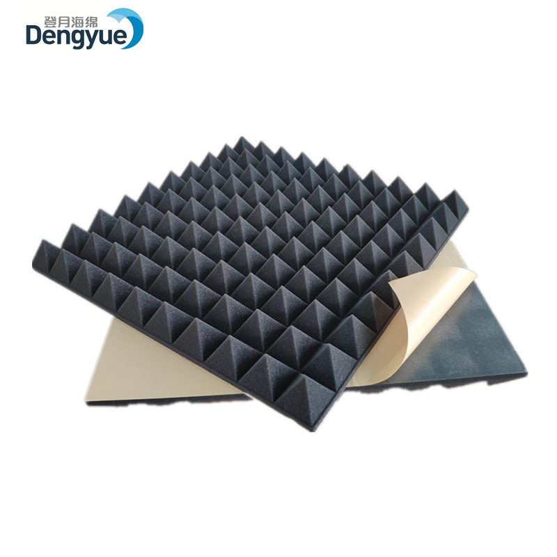 Black PU Factory Directly Sell Cinema Acoustic Panels Soundproofing Pyramid Acoustic Foam Sponge