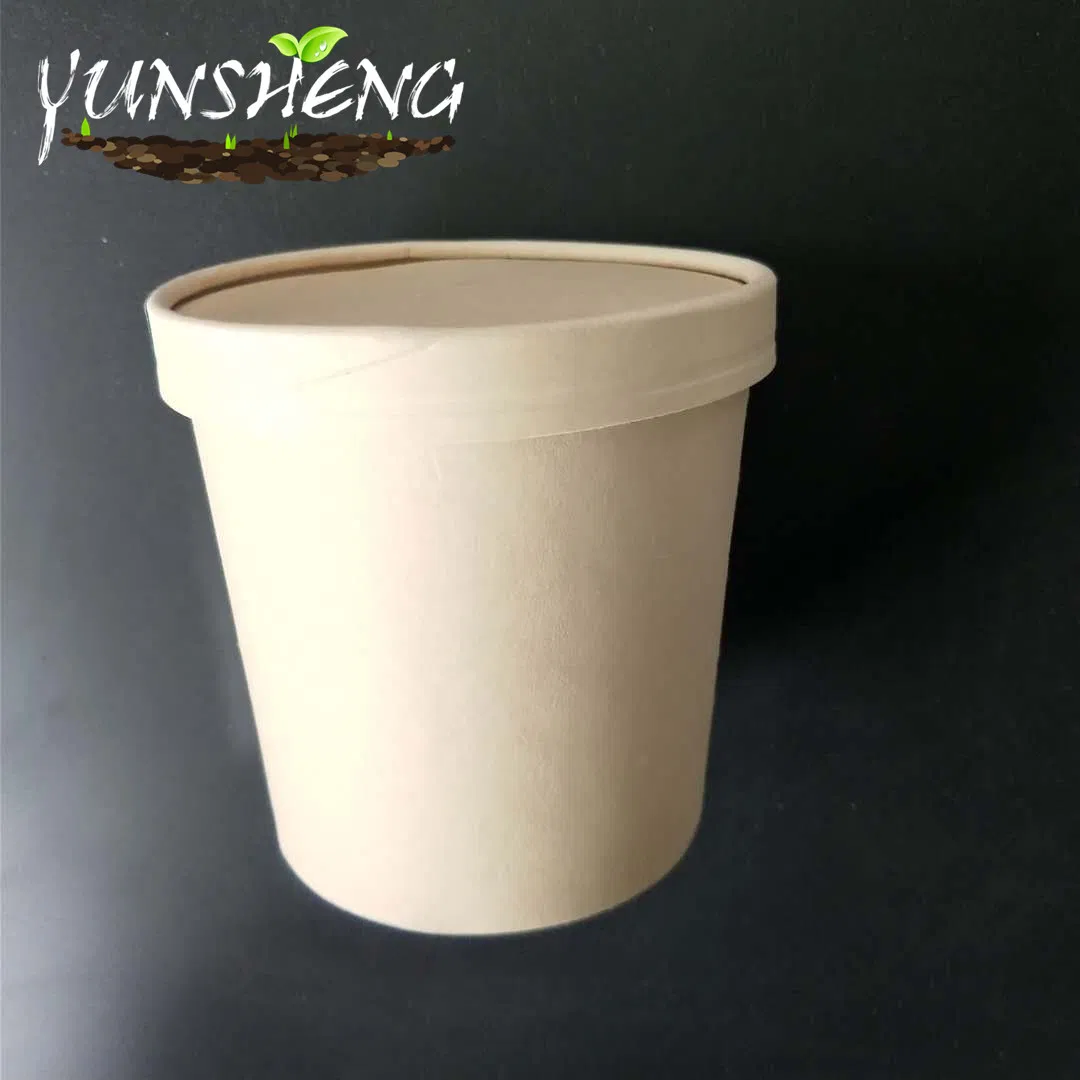 Biodegradable Eco-Friendly Disposable Kraft Paper Cup for Tea or Coffee/Brown or Light Brown Paper Soup Cup/Ice Cream Container