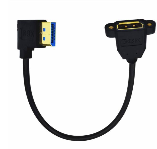 Угловой кабель DisplayPort 1.4 8K 60Гц, панельный