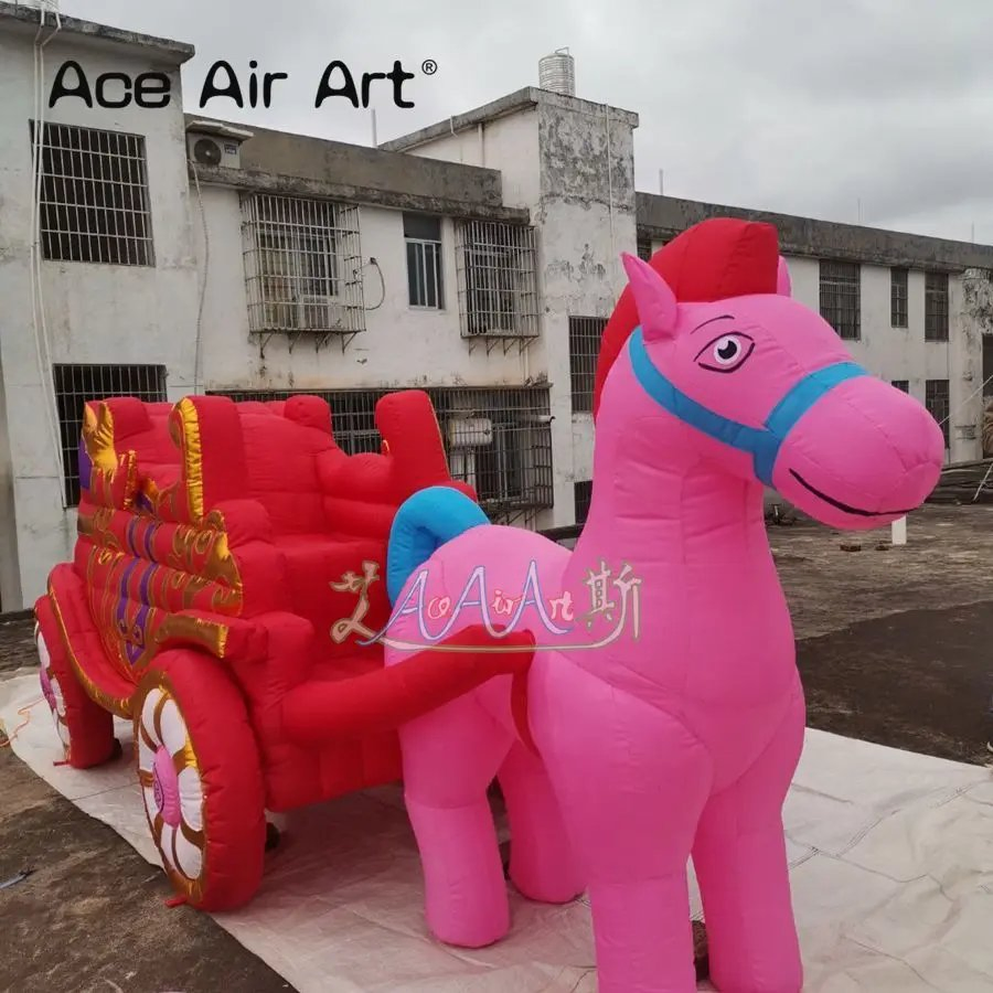 Inflatable Christmas Decorations Holiday Outdoor and Indoor Inflatable Santa Claus with Carriage