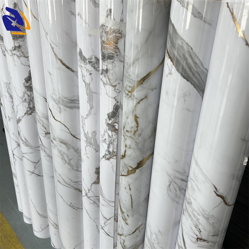 Glided Gold Glossy Marble PVC Pet Decorative Film for UV Marble Sheets