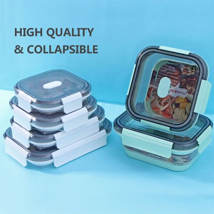 Складной силиконовый контейнер для еды, 3 предмета