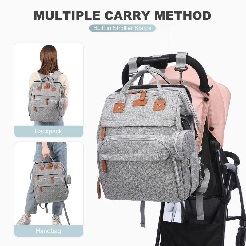 Portable 5 in 1 Folding Baby Nappy Diaper Backpack New Travel Maternity Bag with Bassinet for Mommy