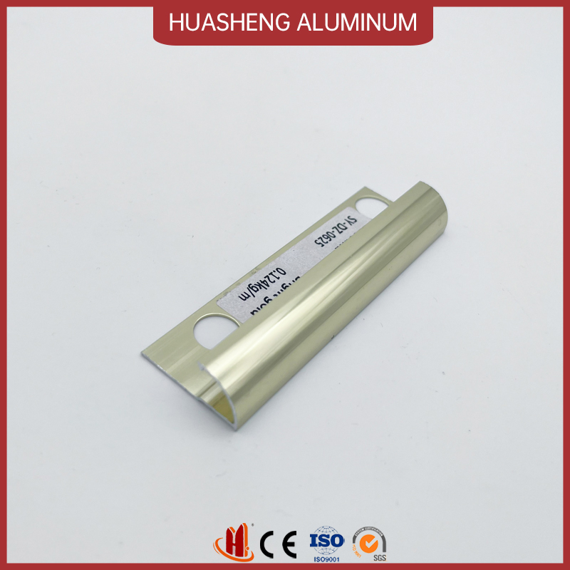 High Corrosion Resistance Gold Aluminum Standard U T L Tile Trim Profile