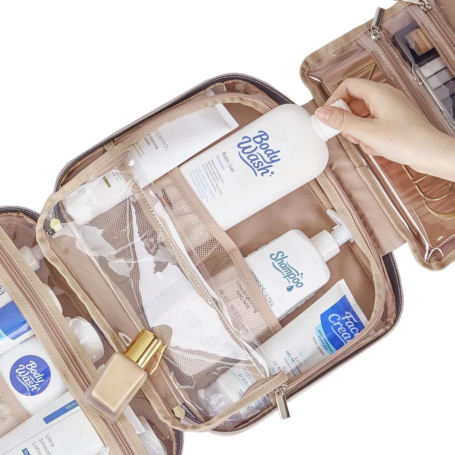 Amazon Best Seller, Hanging Large Capacity Cosmetic Bag, Multi-Compartment Waterproof Toiletry Organizer with Dry and Wet Separation, Travel Storage Bag